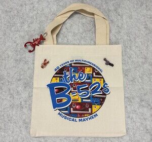 The B-52s 40th Anniversary Merchandise Set – Tote Bag, Lapel Pins, and Keychain